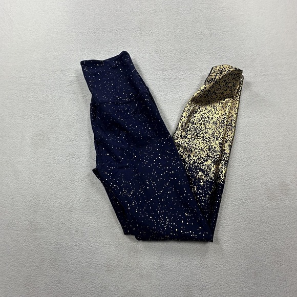 Beyond Yoga Leggings Womens Medium Gold Foil High Waisted Made USA Alloy Ombre - Picture 1 of 11